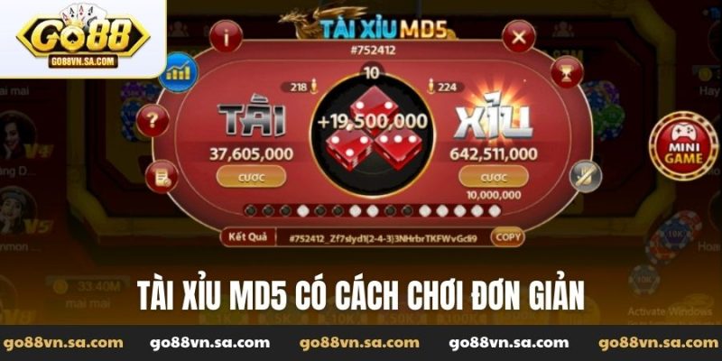 Tài xỉu MD5 Go88 - Trò xúc xắc kết hợp mã hóa MD5 mới mẻ - Nudosi